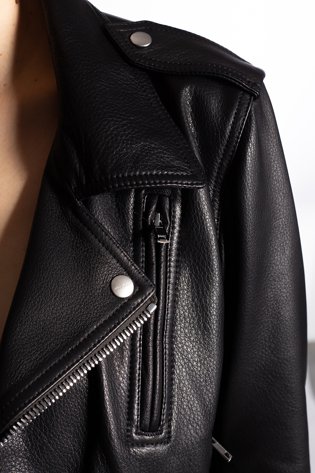 Rick Owens Leather biker Quilted jacket